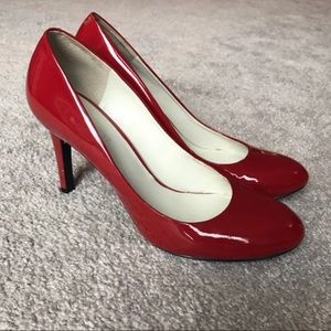 Nine West Red patent leather pumps